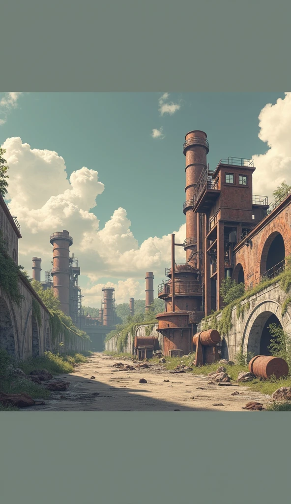 (Best Quality,4k,8k,High resolution, masterpiece:1.2),ultra detailed, sharp focus,(realist,photorealist,fotorrealista:1.37),extremely fine details, intricate details,vivid colors,intense colours,Deep contrast,cinematic depth of field,cinematographic composition,cinematic camera angle(Abandoned city photography, among rubble abandoned rusty:1.5, scenario centered on abandoned industrial machinery.), abandoned coal mine landscape, machine placed, (( 放置されたHeavy equipment, industrial waste)), quiet, , minimalist, industrial environment, Heavy equipment, spiderweb, dusty, Disturbing silence, crumbling walls, oxide, overgrown vegetation, Remnants of past activities, dark space, Broken window, colores quiets, mysterious atmosphere