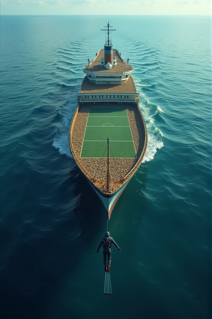 Over the Atlantic Ocean. 120 locks. Special ship. A master. Diving in the middle. Everything in the world is there. such as Football field. Swee Min Cool. For kids. The park has been arranged. Arrange things nicely. And the ship looks like. very big HD