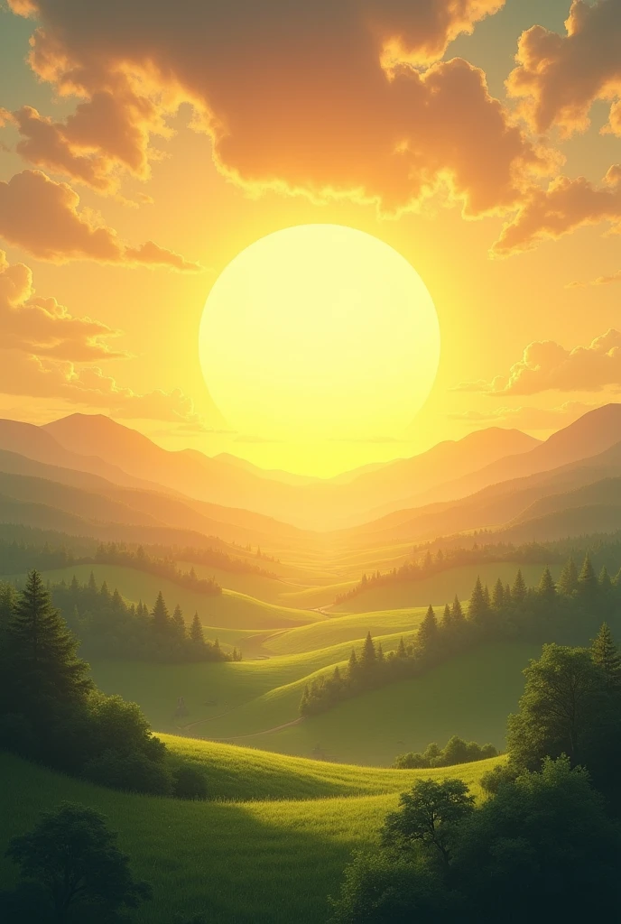 Landscape image of the sun
