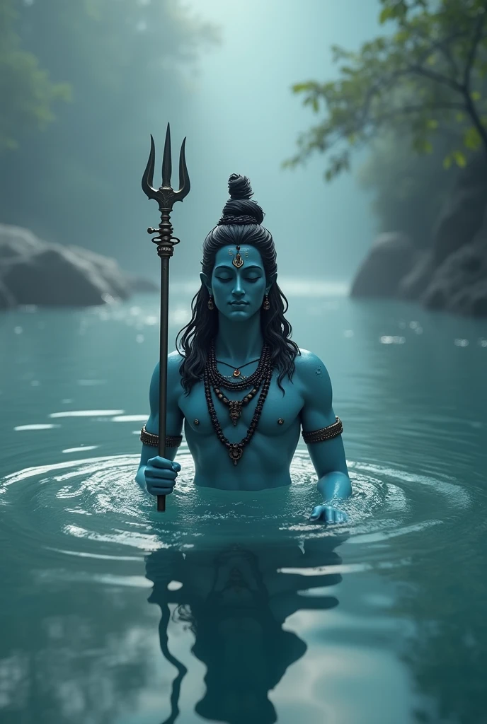 mahadev is inside the water