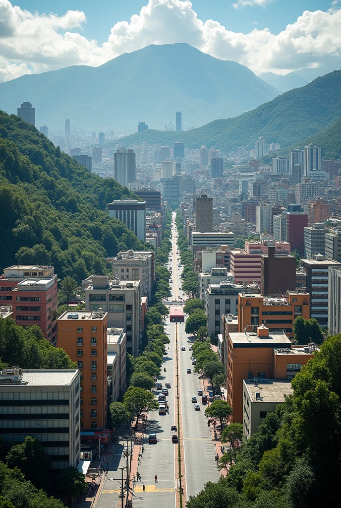 Two images showing Medellin versus Bogota