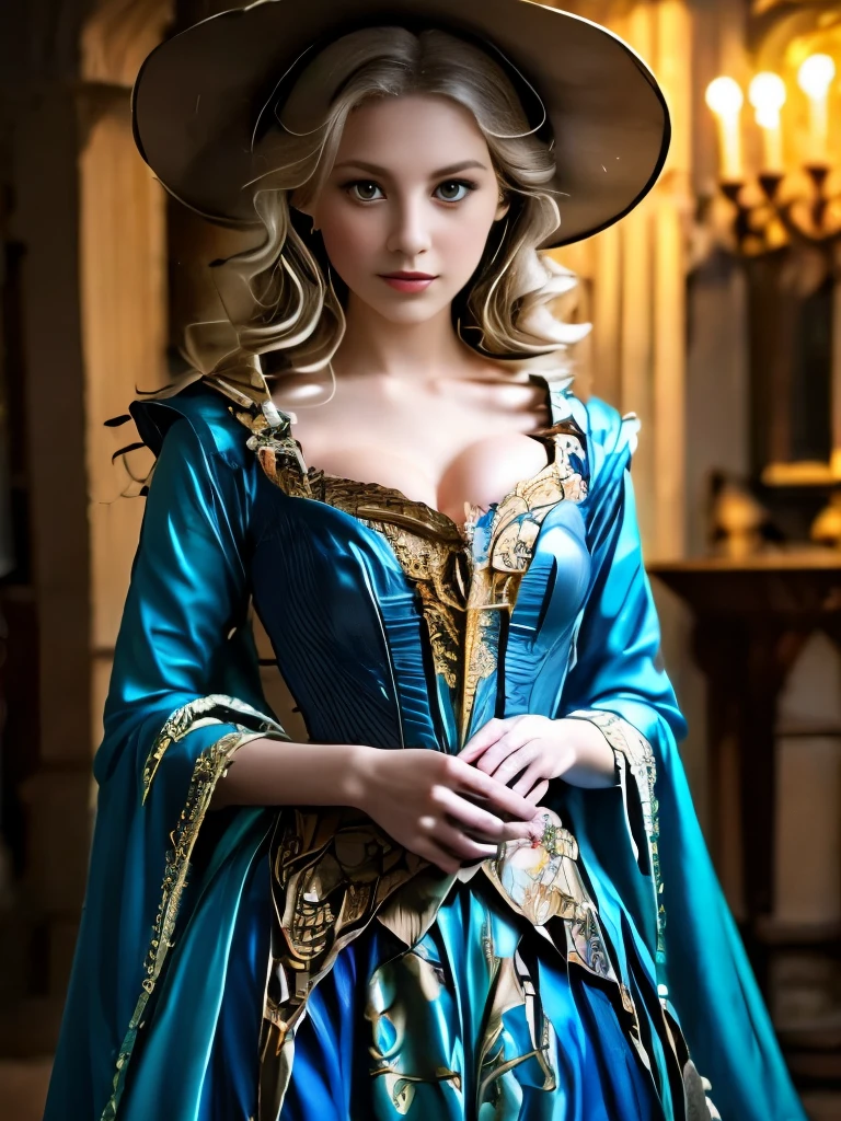 a woman in a blue dress holding a glass ball, a detailed painting inspired by Arthur Hughes, flickr, pre-raphaelitism, medieval princess, beautiful costume, very beautiful elven top model, pre - raphaelites style, medieval dress. witch, fantasy style clothing, intricate costume design, as a medieval fantasy character, beautiful elven princess, renaissance colorful dress