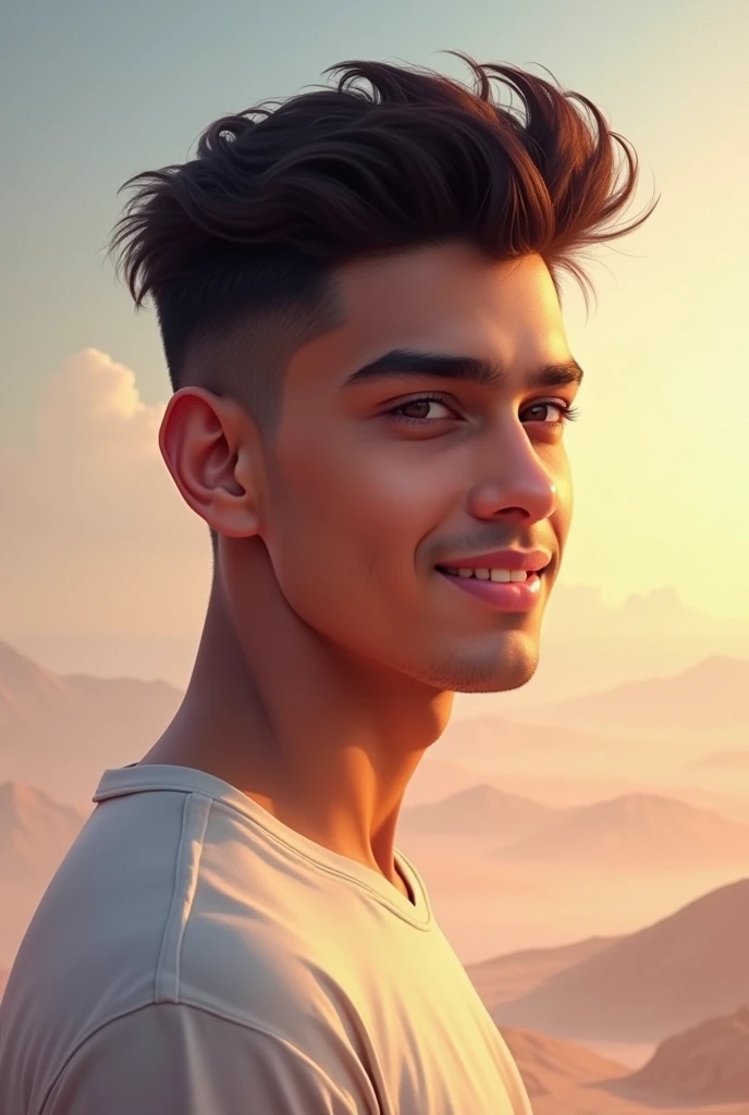 Create a attractive mobile wallpaper . handsome Indian boy (Highly detailed).