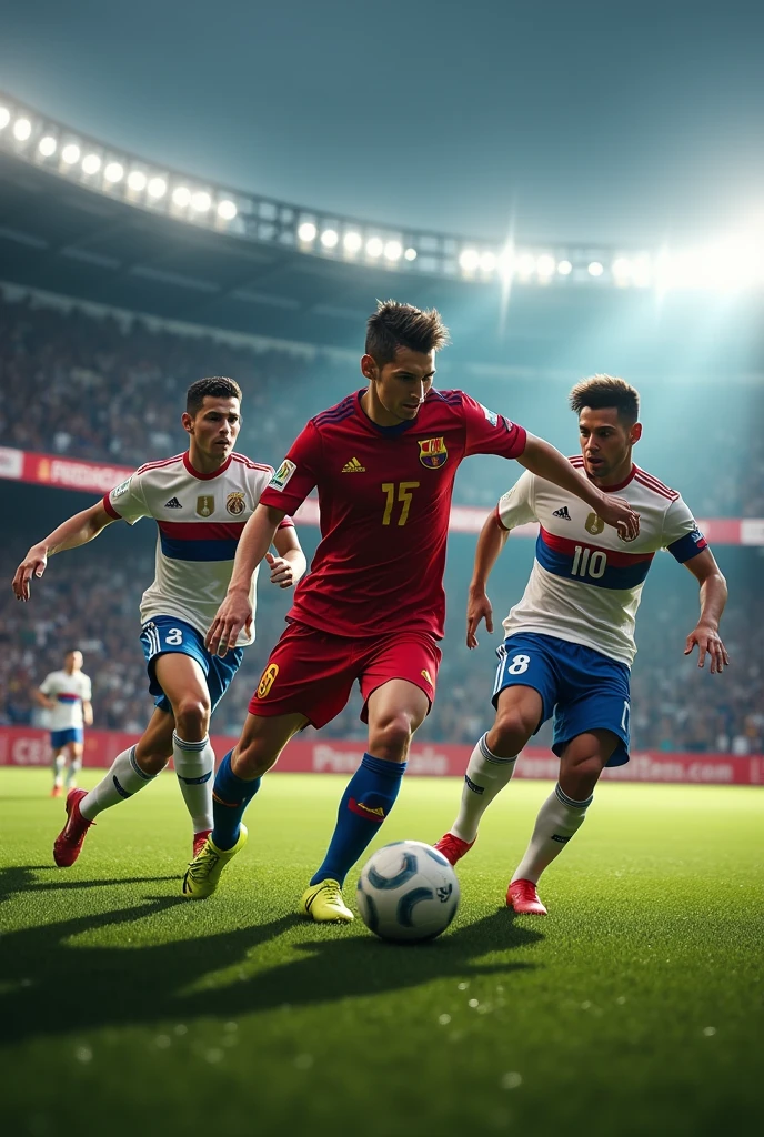 Cristiano Ronaldo ,Lionel Messi , Neyma Junior playing together in Olympia, Paraguay