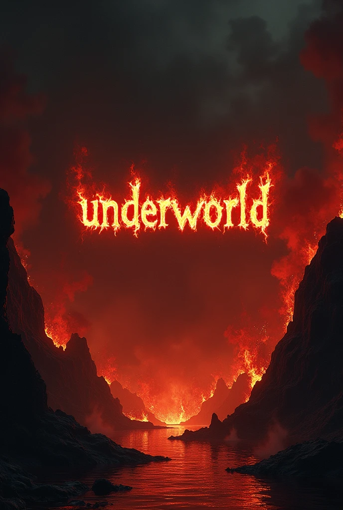 Write the word Underworld in bottomless flames