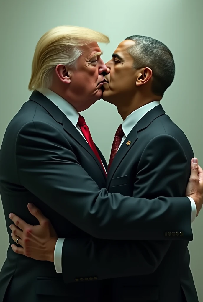 create donald trump kissing obama
