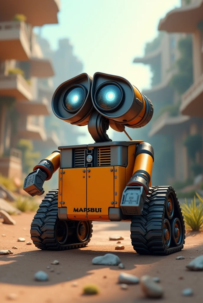 Build a Wall-E-style，And give it cute and interesting eyes。