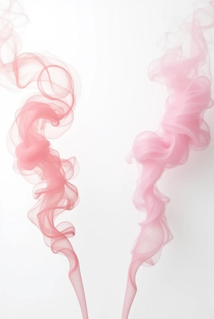 White background with two smokes, one coming out from the right side and the other from the left side, one pink and the other pink