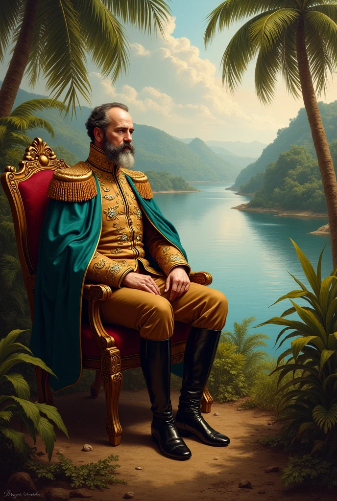 Dom Pedro II on a river in Brazil 