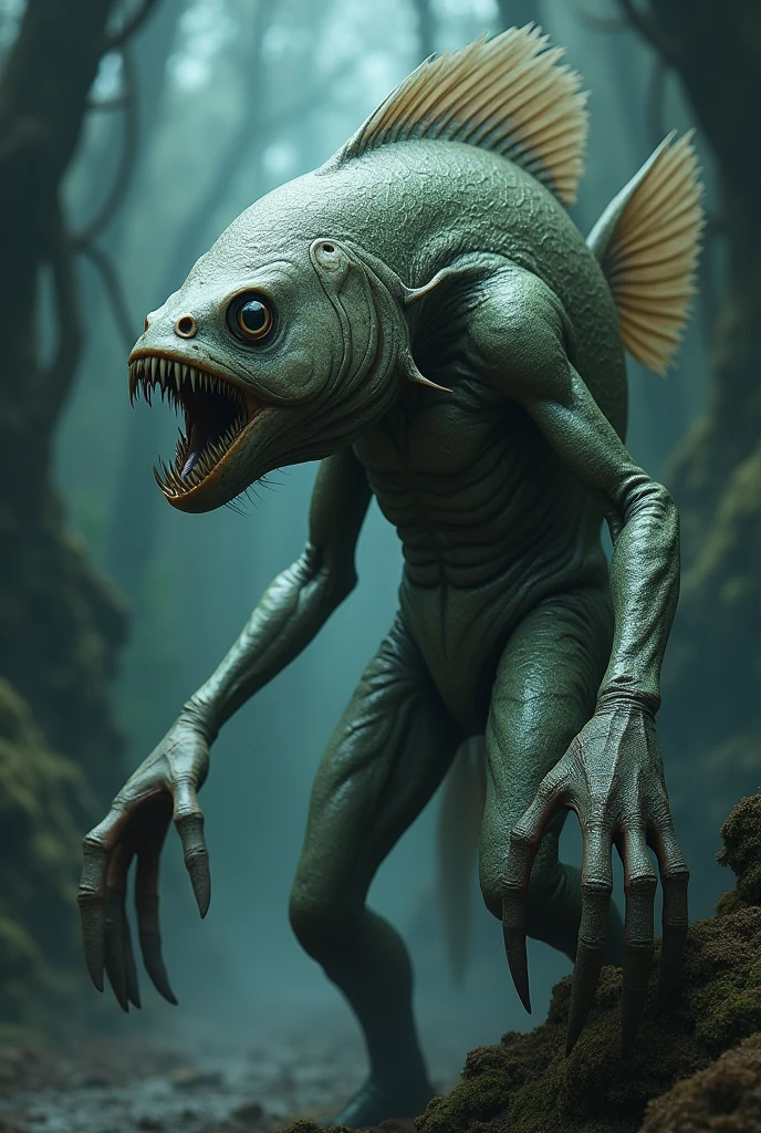 fishhead, scale body, pointed nails