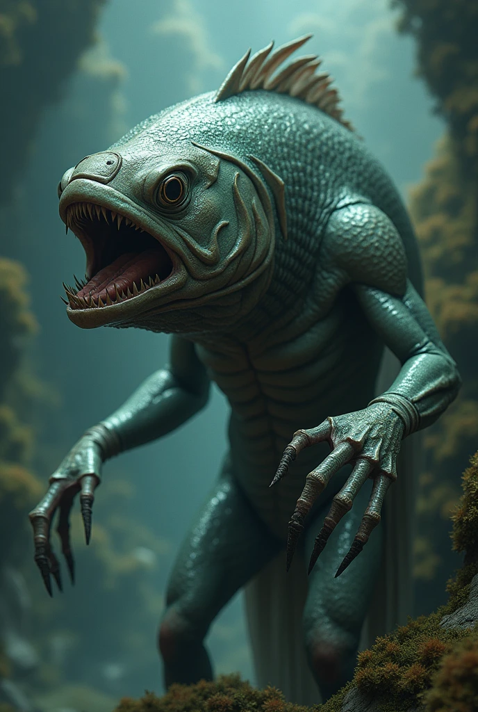 fishhead, scale body, pointed nails