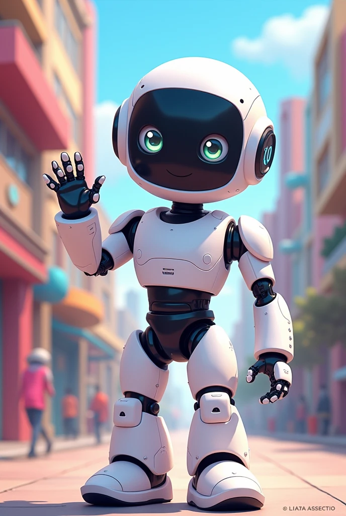 HELLO HELP ME CREATE A TALL, NICE, YOUNG, AND VERY FRIENDLY WHITE ROBOT FOR AGERS BETWEEN 17-2, BUT MAKE IT MORE ANIME, LIKE A CARTOON,
PERFECT NOW THAT SAME ROBOT MAKE IT WAVY WITH ITS HAND NOW WITH A SIGN THAT SAYS "LIVE THE UTEQ EXPERIENCE" IN SPANISH THE PRAYER HAS TO BE IN SPANISH
