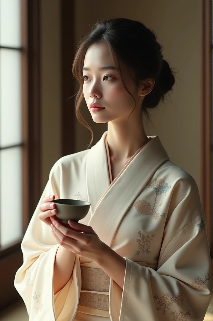 Woman drinking sake