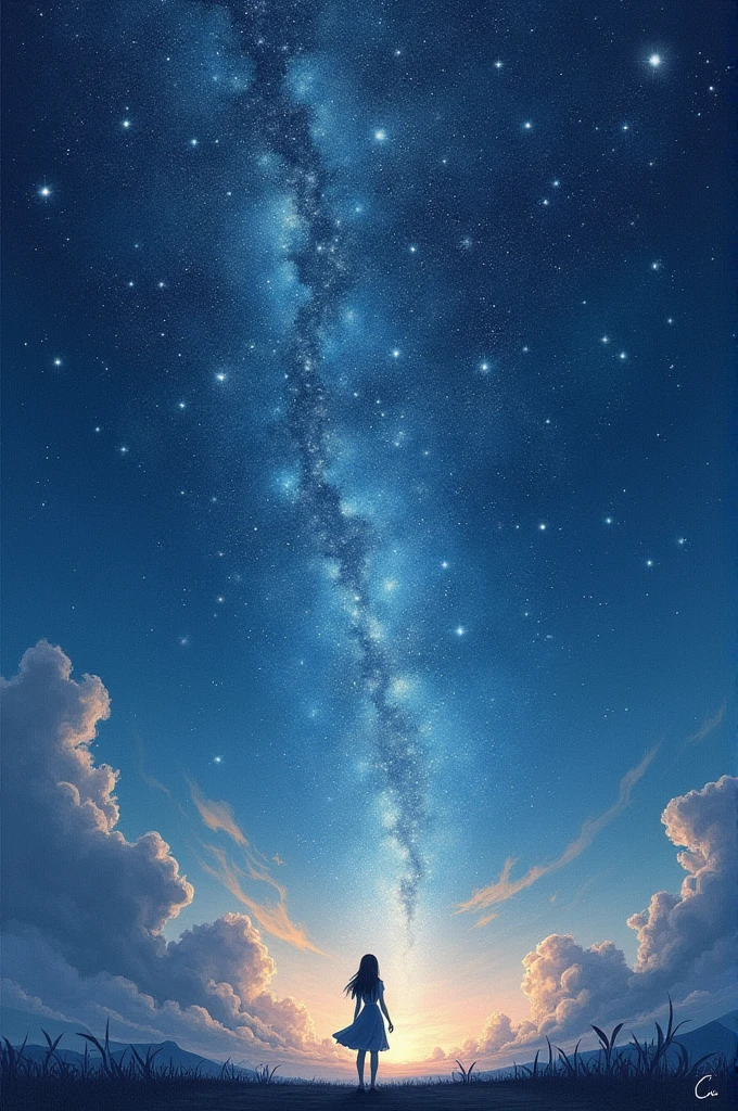 Drawing of a starry sky