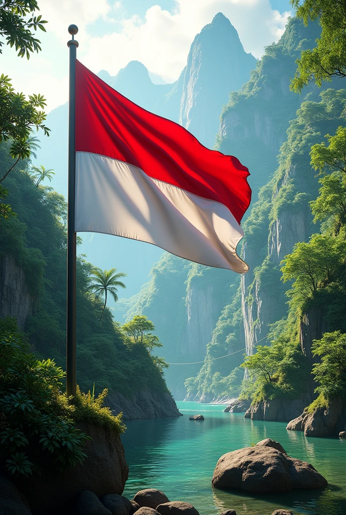 Indonesia flag in
nature