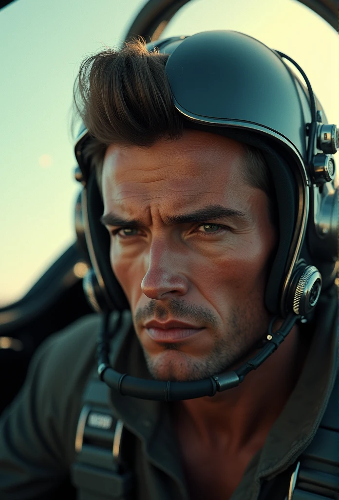 a close up of a man in a helmet and a helmet on, 2 0 2 1 cinematic 4 k framegrab, barbarella, by Anna Katharina Block, fighter pilot in the cockpit, moody : : wes anderson, retro photography, furious gorgeous woman, sixties, faster, awarded on cgsociety, pompadour, nascar, 2015 cinematography