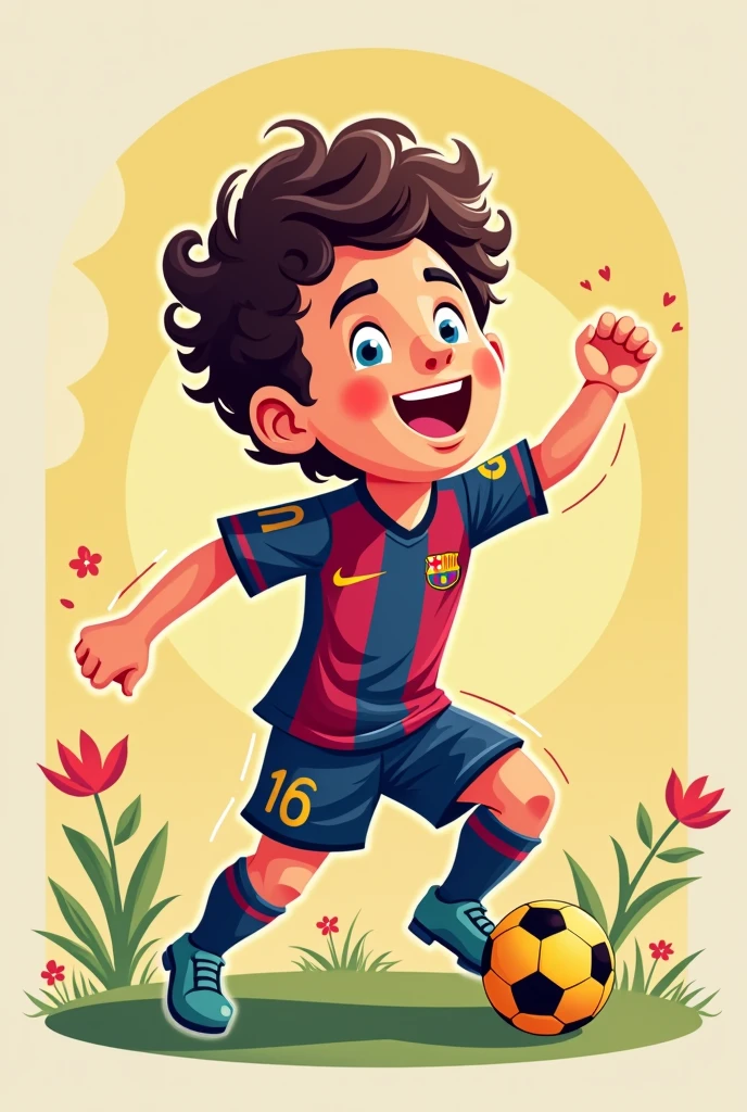 Messi in animated cartoon form.
Let them be several different drawing styles How to decorate cards Not in 3d but rather simple 2d characters The drawing style is like simple anime 

