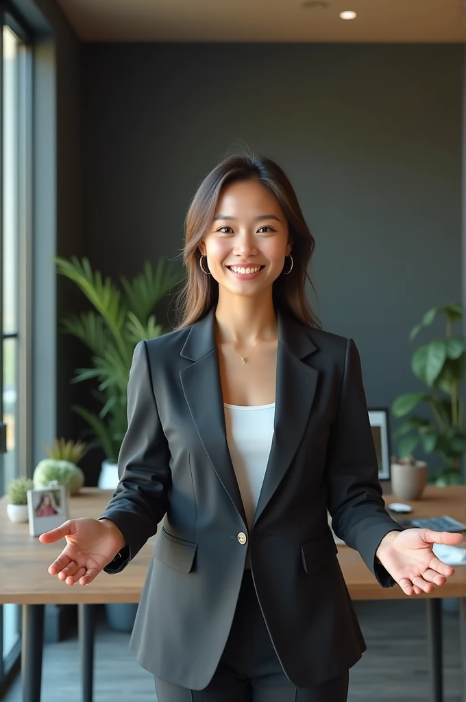 Modern friendly young executive woman