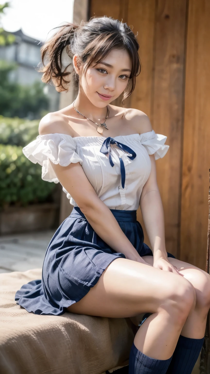 wearing navy socks