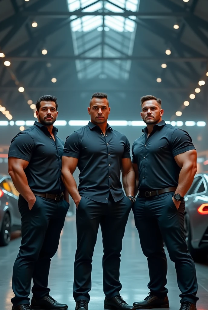 3 CEO, but robust however his body is well formed and strong Very handsome In the background he is in a car creation company 