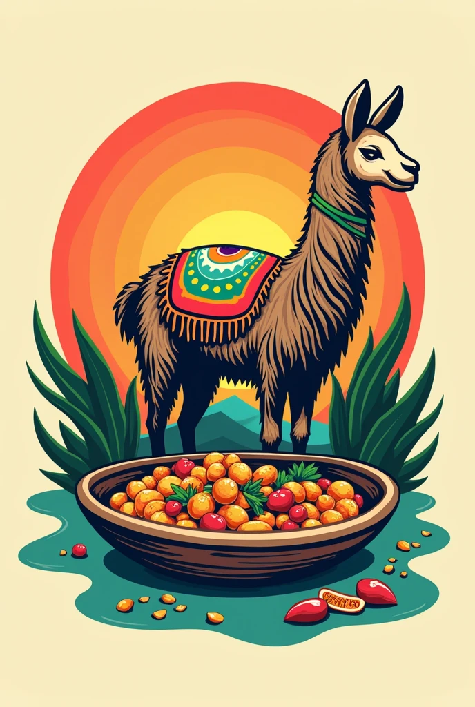 Create a logo for an exotic food restaurant in Bolivia that is understandable and original