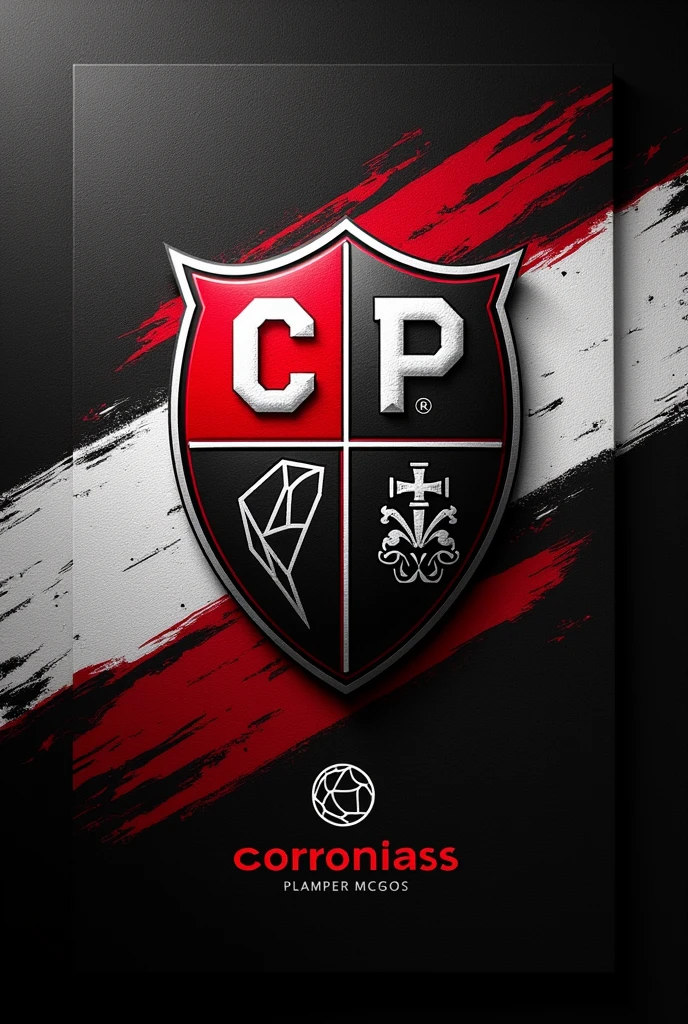 "Create a profile picture for a TikTok account dedicated to Corinthians Paulista sports courts. The image must have a modern and vibrant style, reflecting the passion and energy of Timão fans.
fund: Use a black and white background, matching the traditional colors of Corinthians. Add subtle details, such as stripes or textures that resemble a stadium or a football field.
Main Elements: Include the Corinthians shield in the spotlight, centered or in the corner of the image. The shield must be clearly visible and in high resolution..
texto: Add account name (For example, "CorinthiansCortes" ou "FielCortes") em uma fonte moderna e ousada, that contrasts well with the background. Use colors that stand out, like red and white, to make the text attractive and readable.
Additional Detail: Incorporate sporty elements, like a soccer ball, a grandstand or silhouettes of fans in action, to convey the atmosphere of the game. These elements must be discreet, so as not to overload the image, but still give it a sporty touch.
styled: The image must look professional, with a combination of graphic and textual elements that are clear and attractive at small sizes, because the profile icon will be displayed at a reduced scale.
Make sure the image conveys the emotion and pride of being a Corinthians fan., capturing the essence of the team and its fans."