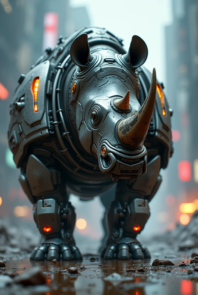 CyborgRhino: hybrid fusion Combines Cyborg’s advanced technology and weaponry with the physical strength and durability of a rhinoceros, enhancing both offense and defense. HD high resolution 4K 