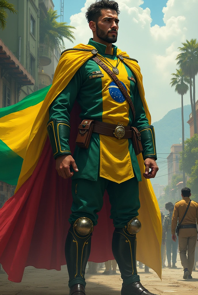 A Brazilian hero with a uniform where the symbol is the flag of Bahia
