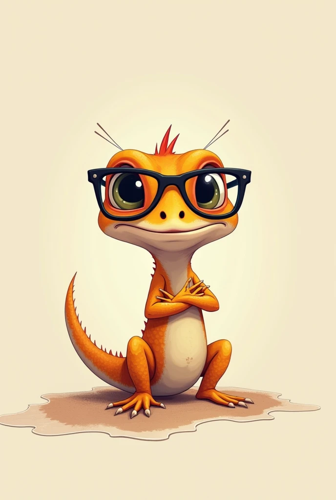 Lizard with glasses showing off his sticky ass