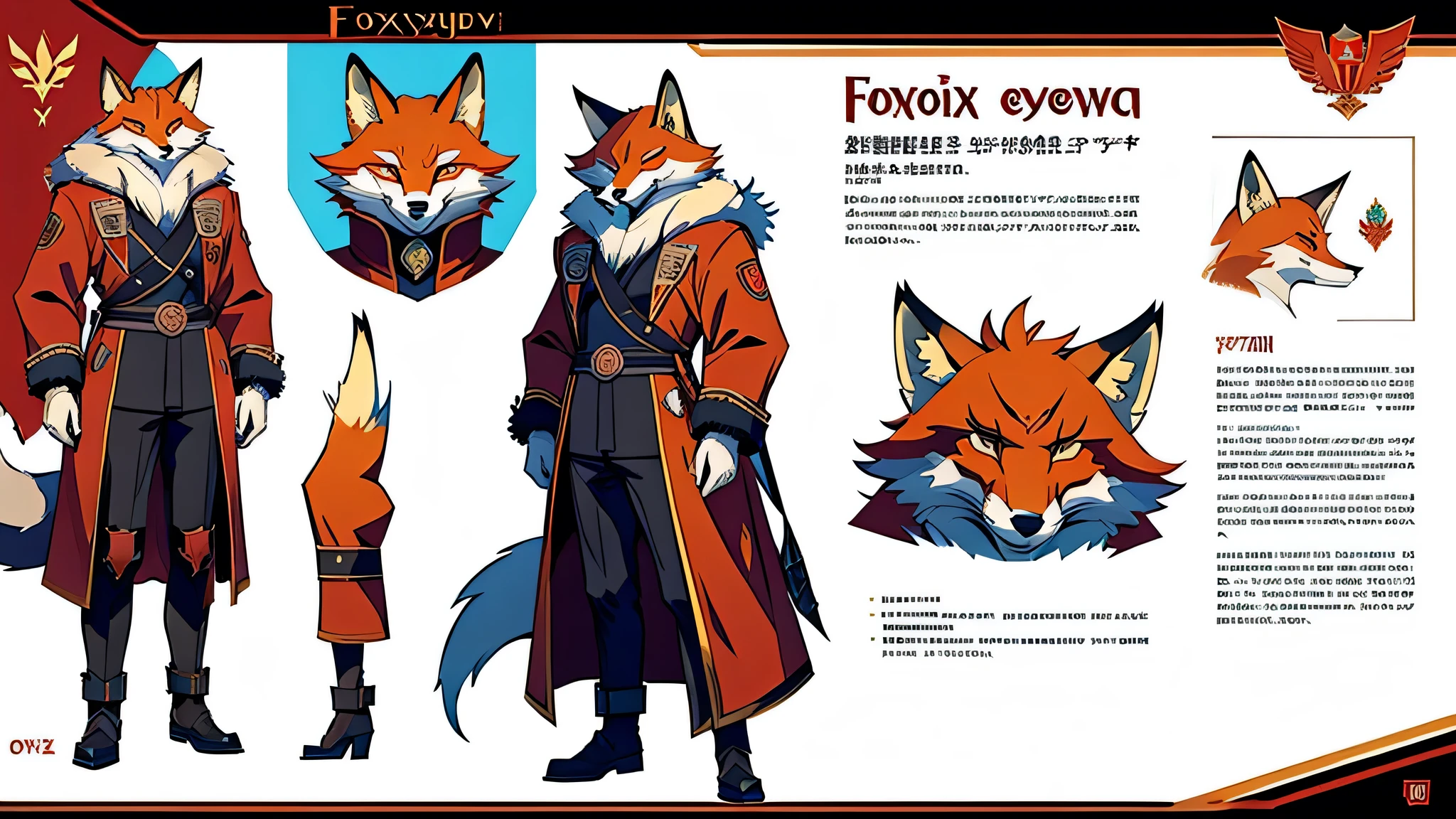 concept art fox furry soviet emperor in full growth