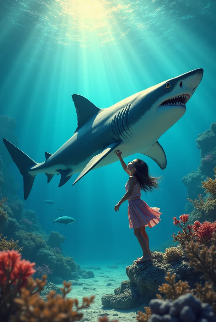 Girl and shark