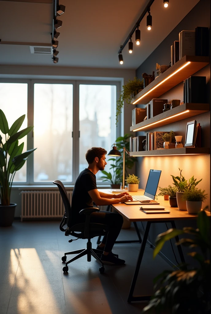 Design a suitable workspace with lighting that increases work efficiency.