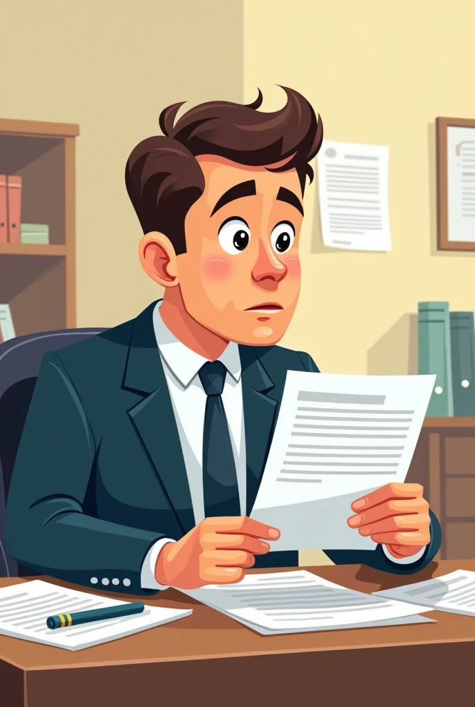 make a man receiving resumes, In a cartoon