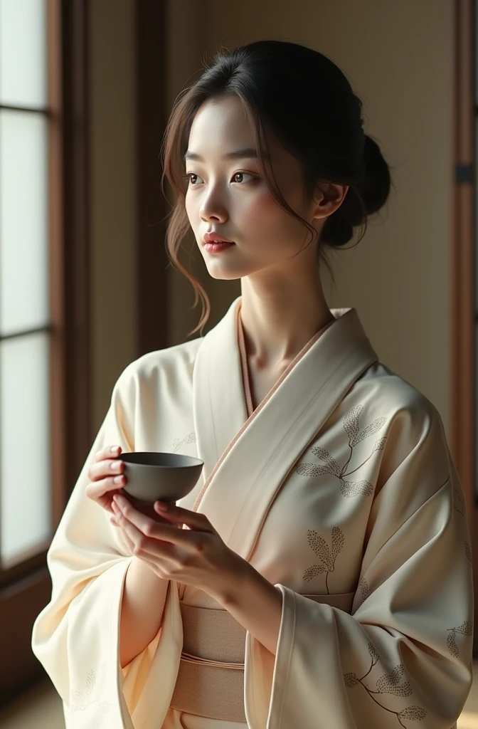 Woman drinking sake