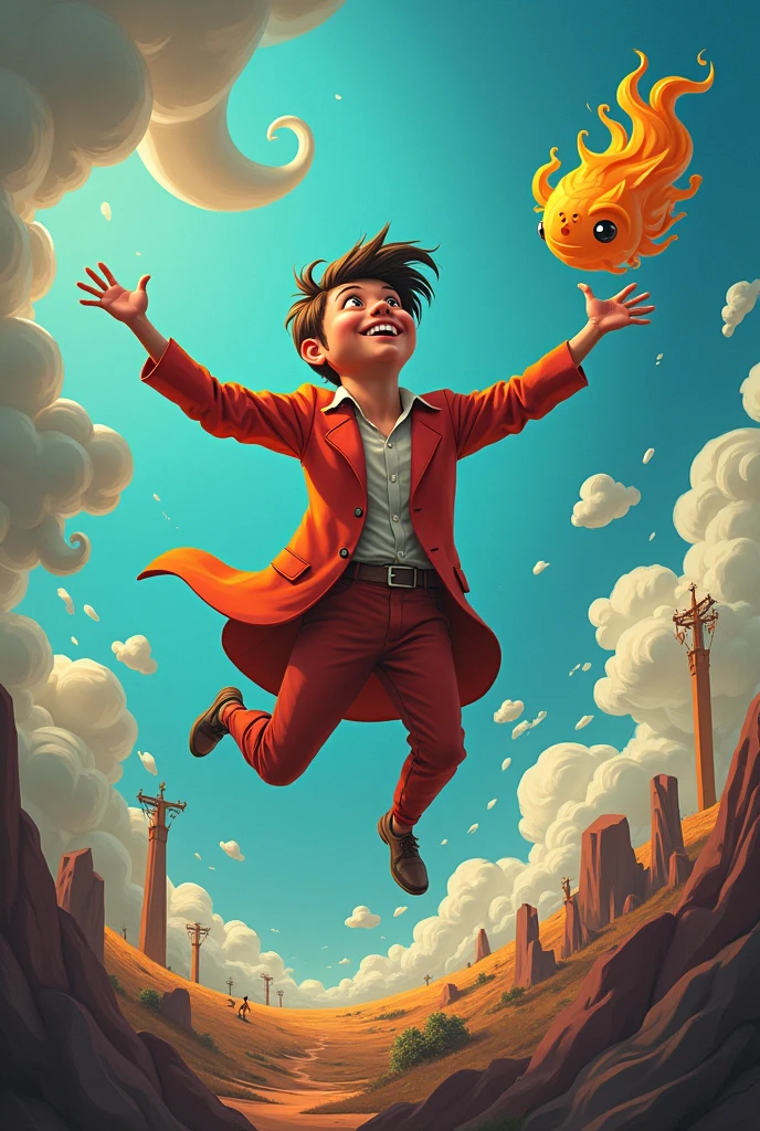 1 person achieving their goal, knowledge, skills, attitudes, context, integration, caricature, dynamic composition, vivid colors, whimsical, humorous, surreal, (best quality,4k,8k,highres,masterpiece:1.2),ultra-detailed,(realistic,photorealistic,photo-realistic:1.37),dramatic lighting,cinematic,vibrant colors,imaginative,conceptual