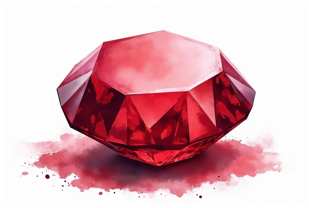 watercolor in red of a blood red rough diamond.
Vector style in SVG format.