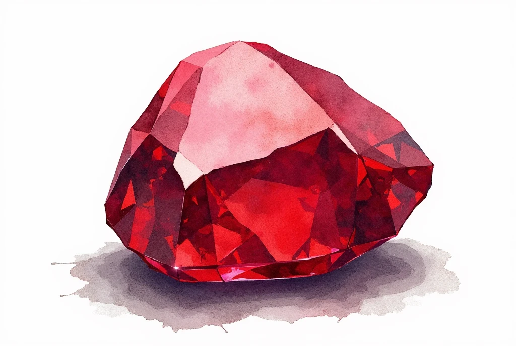 watercolor in red of a blood red rough diamond.
Vector style in SVG format.