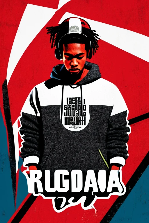 A background filled with scattered musical notes in various sizes and colors、
Creative logo illustration of a silhouette with dreadlocks and red headphones,
Banksy、
A background completely filled with scattered musical notes in various sizes and colors, covering the entire screen.
singer、microphone、Japanese、
beautiful girl colorful image
Dance hiphop Dance CREW Waacking Dance
Punking
black medium hair black medium hair
Five fingers Baggy clothes Baggy clothes
HIPHOP crew、
the Japanese flag, background,patriotic,minimal,simple,bold colors,graphic,flat design,clean