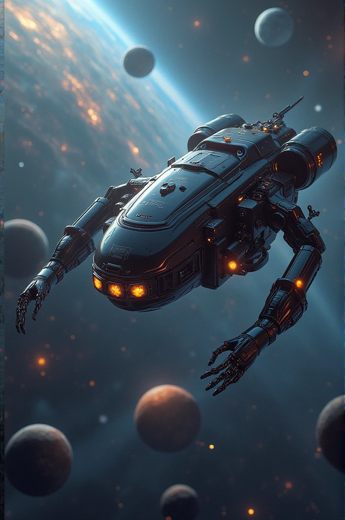 A robot in space counting the planets