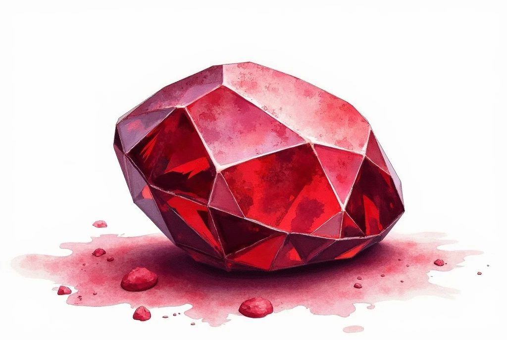 watercolor in red of a blood red rough diamond.
Vector style in SVG format.