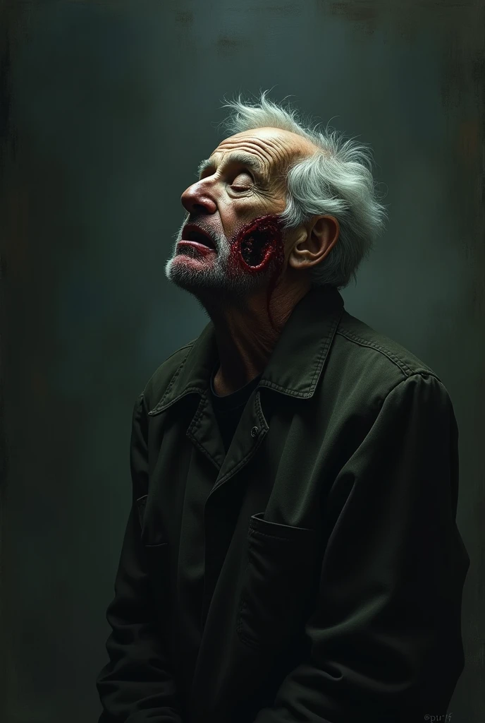 An Old Man,My body droops blankly staring at the sky motionless in the dark My eyes are blind, ears are closed, Nose is blocked, mouth is gaping, Opening a gaping wound, Opening a blind eye, Opening an ear chamber, Opening a blind eye, yes