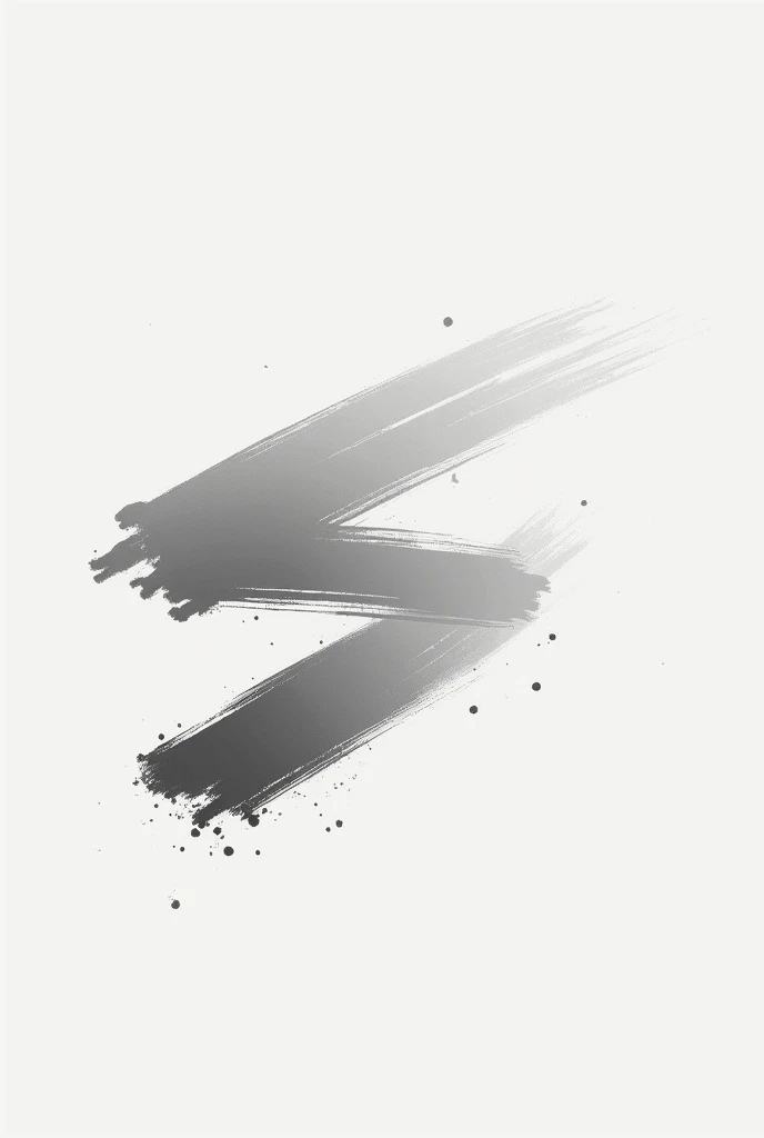 A minimalist design with a series of brush strokes that form a fluid movement in shades of grey and silver. The strokes could be fragmented and scattered, creating a sense of speed through abstraction rather than a specific symbol. based on the nike logo
