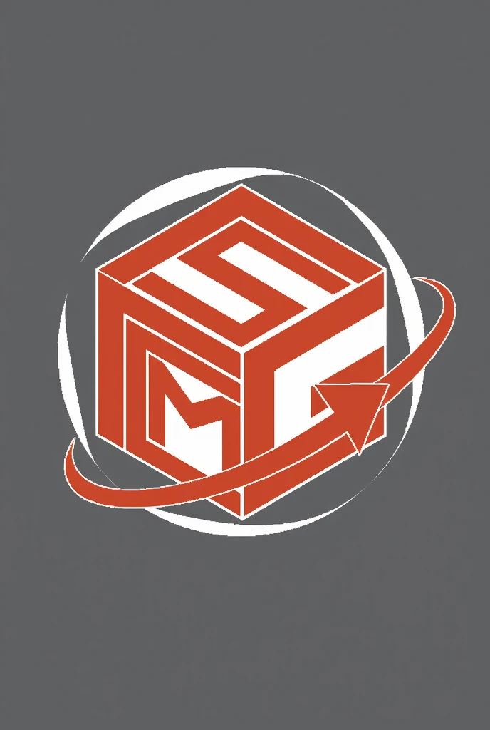 draw me import export company logo, Earth logo, has water flowing through, cargo ship on the water, arrow around the earth, main colors white red, professional creative style