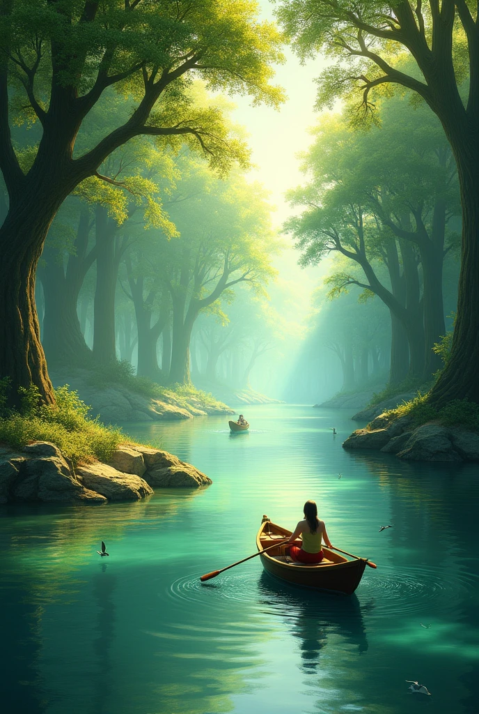 A River in a boat
