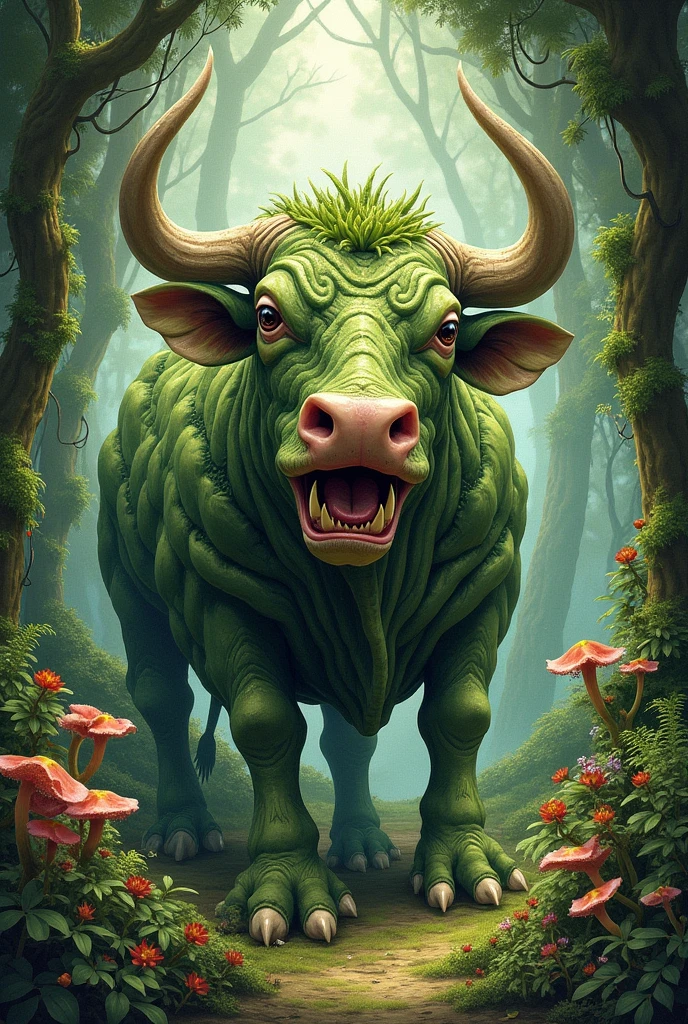 create a drawing of a cow carnivorous plant