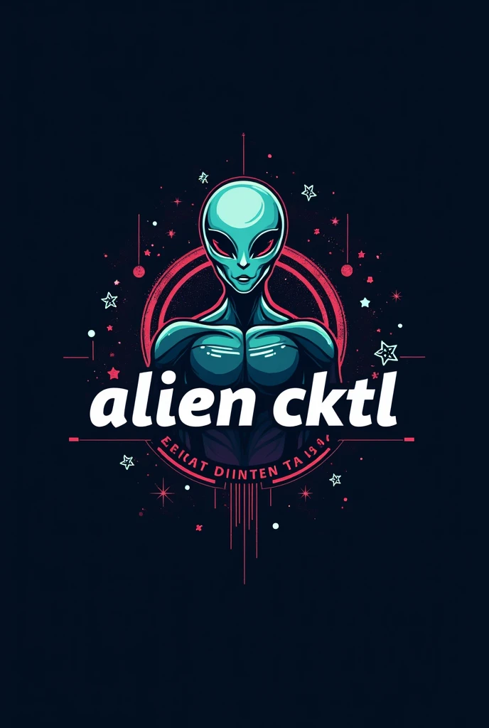 Logo with the word alien cktl and related to UFOs and signature cocktails 