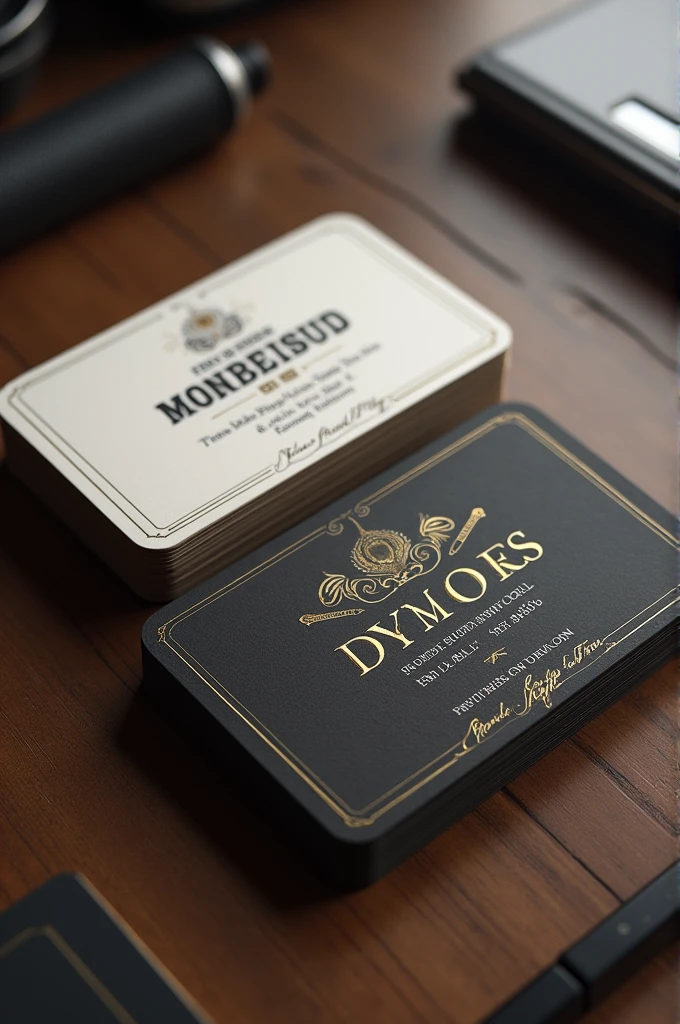 Create me an engaging unique business card. I am a barber and want to stand out in my business card and it not be like the rest of barbers businesses cards. Use market strategies that can persuade a person to book an appointment. Colors should be gold white and black