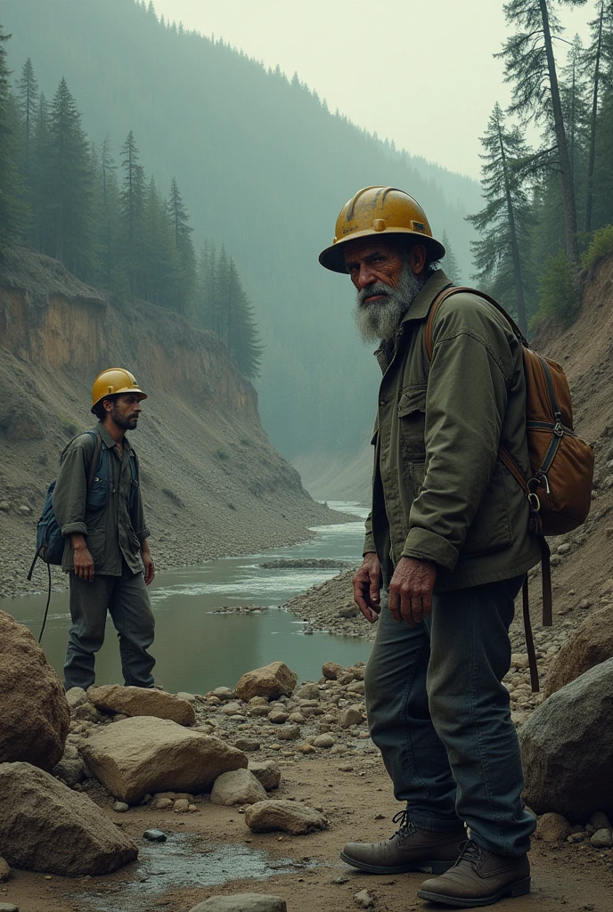 Scenes showing the difficult working conditions, with exhausted or sick miners, and environmental effects such as deforested areas or rivers contaminated by mercury.