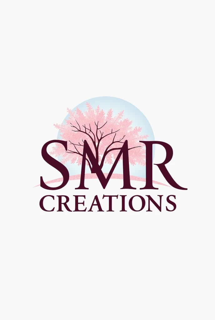 Business logo of smr creations That has a cherry tree in the background and the letters smr
