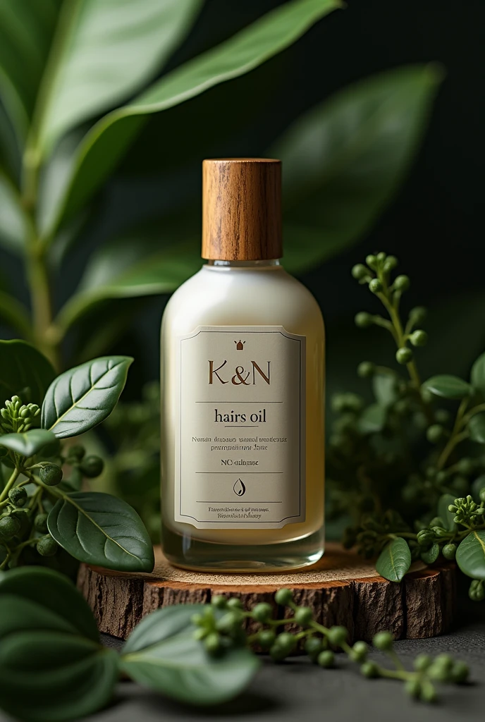 Create a bottle which name is k & n hairs oil